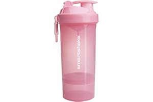 ‎SMARTSHAKE Smartshake O2GO ONE Protein Shaker Flasche 800 ml | 27 oz – Shaker mit Pulverfach – Auslaufsicherer Schraubdeckel – BPA frei – Unisex Gym Shaker – Rosa