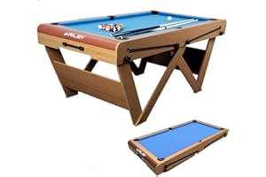 Riley "W" Leg 6ft Snooker & Pool Table - No Assembly Required - Includes Set of 7/8-inch Pool Balls, Set of 3/4" Snooker balls & Cues