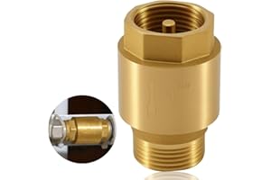 TOOLKNIGHT 1 Stück Messing Rückschlagventil, 1/2" AG zu IG Gewinde Rückflussverhinderer, 1/2 Zoll AG x IG Abwasser Rückschlagventil,Inline Messing Rückschlagventil, für Wasserversorgungs, Heizungs, Wasserleitung
