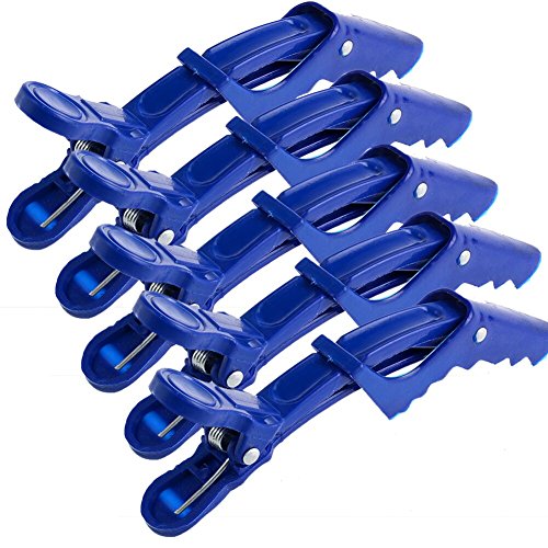 Neverland 5 x Pro Salon Hairdressing Plastic Shark Crocodile Sectioning Hair Clips Claws Blue