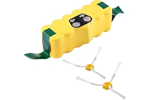 Goodexo 14.4V 4500MAH Ni-MH Batteria Aspirapolvere per Batteria Roomba 500 510 520 545 550 552 555 560 562 570 580 585 600 610 620 630 650 660 700 760 770 780 790 800 870 870 880 con spazzole laterali