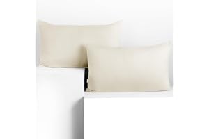 DecoKing Set med 2 örngott 50 x 60 * 2 i 100% kammad bomull med dragkedja, färg Ecru, Amber