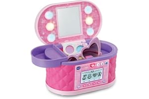 VTech - KidiSecrets Ma Mallette Beauté Magique Rose - Boîte Secrète avec Code, Miroir LED, Bluetooth, Jeux - Vanity Maquillage, Boîte à Bijoux Musicale - Cadeau Enfant Dès 5 Ans - Contenu en Français
