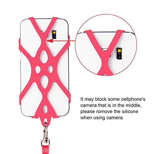 ROCONTRIP Custodia Telefono Imbracatura A Mano Libera Supporto Cordino per iPhone 6 6S 6 Plus iPhone 6S Plus, iPhone 7 and 7 Plus, Samsung, 4.7-5.5 pollici, Silicone (anguria rosso)