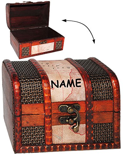 sehr edel _ 3 tlg. Set – Schatzkiste / Schatztruhe – “ Nostalgie “ – aus Holz – Kiste & Truhe – z.B. für Geldgeschenke, Schatzsuche, Spardose, Hochzeit – Landkarte / Welt – Erde – Globus – Reise / Urlaub – Urlaubsreise / Trinkgeld – für Kinder & Erwachsende – kleine – stabil – Pirat Geld Piratenschatz – Piraten – Piratenschatztruhe – Truhen – Piratenkiste / Spieltruhe – Holzkiste - 4