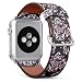Produktbild Leder-Armband für Apple Watch, 42 mm und 44 mm, mit Edelstahlverschluss und Adaptern (schönes Blumen-Vintage)