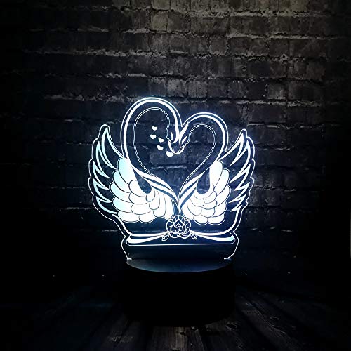 Preisvergleich Produktbild YSFU 3D Nachtlicht 3D USB Led Lampe Liebhaber Kuss Sweet Heart 7 Farben Ändern Gradientenstimmung Nachtlicht Dekor