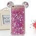 Produktbild Flüssig Schutzhülle für iPhone 8 Plus / iPhone 7 Plus Case (Nicht für 8/7),, Bling Glitzer Flüssig Handyhülle für iPhone 8 Plus / iPhone 7 Plus, ZCRO Hart Plastik Transparent Hardcase Back Cover Durchsichtig Hüllen 3D Flüssig Liquid Bling Glitzer Luxus Glänzend Cute Liebesherzen Case mit Ohren Diamant Glänzend Strass Lovely Design Etui Tasche für iPhone 8 Plus / iPhone 7 Plus (Lila Design 2)