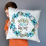 TIED RIBBONS Gift for Mother Printed Cushion(Satin, Multicolor, 12 inch X 12 inch) with Filler