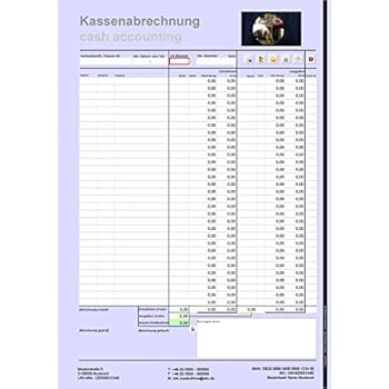 Avery Zweckform 427 Kassenabrechnung, DIN A4, Mit MwSt.-Spalte, 2 X 50 Blatt Weiss Gelb
