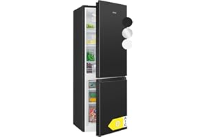 Bomann® Kühlschrank mit Gefrierfach | Energieklasse D | 143cm | Kühl Gefrierkombination leise 39 dB | 3 Ablagen & 3 Schubladen | Türanschlag wechselbar | 175L Kühlgefrierkombi | KG 322.1 schwarz