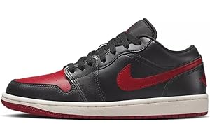 Nike Chaussures de basket-ball Air Jordan 1 Low UNC pour femme, Noir/rouge Gym, 40 EU