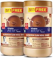 Saffola FITTIFY Gourmet HI PROTEIN SLIM MEAL-SHAKE Swiss Chocolate Buy 1 Get 1 Free 420 gm (12 servings)
