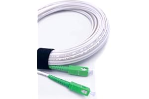 Elfcam Cavo Fibra Ottica SC/APC per SC/APC Simplex Monomodale 9/125μm LSZH, Bianco/Verde, 1M