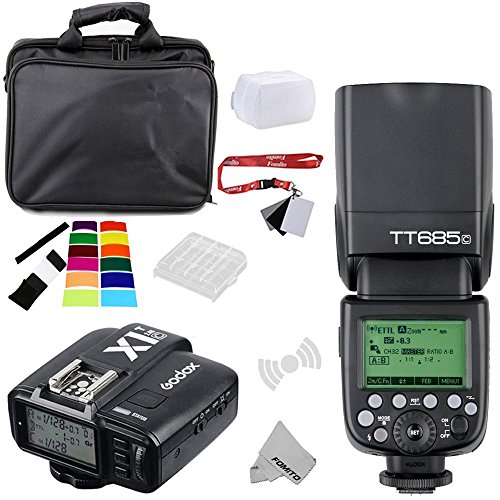 Fomito Godox Tt685  C E-TTL II sans fil 2 4  GHz Master externe Flash automatique Speedlite et X1-c D  clencheur de transmetteur HSS pour Canon EOS 750d 760d 1200d 100d 6d 70d 7d 5DIII 5DS 1DX  appareils photo  580EXII 600EX-RT Clignote