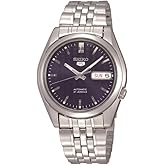 SEIKO Erkekler i&ccedil;in Otomatik Saat 5-7S Koleksiyonu - G&uuml;n/Tarih Takvimi, Aydınlık Eller, Paslanmaz &Ccedil;elik Kasa ve Bileklik
