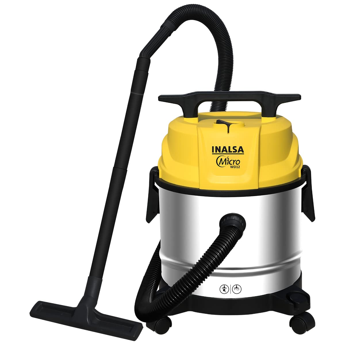 INALSA Wet and Dry Vacuum Cleaner for Home, 12 ltr Capacity,1200 W, 17 kPa Suction , Blower Function, , HEPA Filter, Wet Vacu