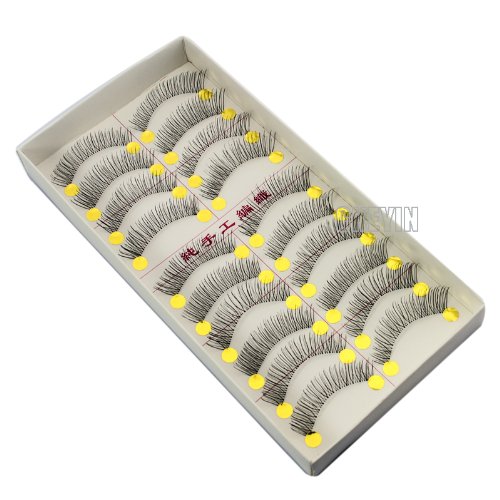 Ckeyin Handgemachte, bequeme und schöne 10 Paar lange falsche Wimpern