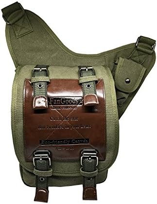 Messenger Bag, WINNEG Unisex Vintage Canvas Sling Shoulder Daypack for Work, School, Daily Use (Army Green)