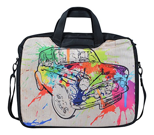 MySleeveDesign bolso maletín bandolera para ordenador portátil 13,3 pulgadas / 14 pulgadas / 15,6 pulgadas / 17,3 pulgadas - VARIOS DISEÑOS - Colored Car [15]