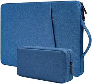 Dynotrek Zipper Royal Blue 15.6 Inch Laptop Sleeve Case Cover with Charger Pouch for MacBook Chromebook ThinkPad Tablet Microsoft Notepad iPad - Royal Blue ( ZIP15.6)