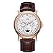 Price comparison product image Quality real leather belt rose gold Moon quartz watch/Blu-ray dual calendar middle third eye watch-M