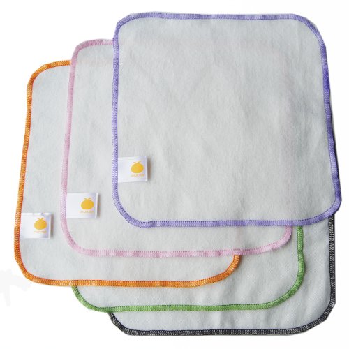 Satsuma Designs Organic Flannel Wash Cloths and Wipes (Pack of 5)