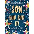Words And Wishes Son Congratulations Card So Proud Of You Stars And