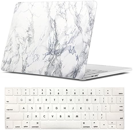 Sygile Soft-Touch Rubberized Plastic Hard Shell Snap On Cover Sleeve Case with Keyboard Cover Skin for New Apple Macbook Pro 13 13.3 inch w/Retina Display 2016 A1706 A1708 with / without Touch Bar &amp; Touch ID - Frosted White Marble