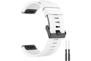 VANCLE 22mm Soft Silicone Quickfit Watch Band,Compatible with Garmin Fenix 7/Fenix 6 Pro/Fenix 6/Fenix 5 Plus/Fenix 5/Forerunner 955/945/935/Epix/Descent G1/Approach S60/Quatix5