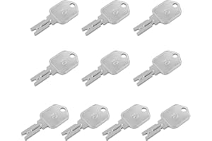 QWORK® 10 Pack 166 Forklift Key Hyster Heavy Equipment Ignition Keys for Clark Yale Hyster Komatsu Crown