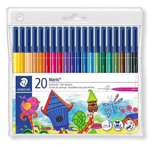 Staedtler 326 WP20 Filzstifte Noris Club (rund, Set mit 20 brillanten Farben, hohe Qualität Made in Germany, CE - kindgerecht DIN EN-71, stabile, eindrucksichere Spitze, Linienbreite ca. 1 mm)