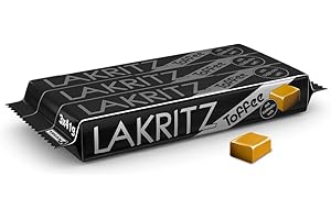 Lakritz-Toffee Kaubonbons mit Süßholzsaft, 3 Stangen Toffees mit Lakritz-Geschmack als Vorratspackung oder Verkaufsdisplay, zartschmelzende Dragees 3 x 41g