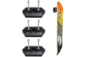 Rebanky 3 Pièces Support Mural pour Skateboard Supports Muraux Skateboard Support D'affichage Skateboard Mural pour Longboard Présentoir et Rangement