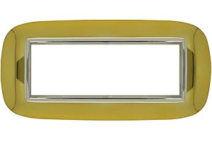 A2ZWORLD SANDASDON Placca Oval 4M e 6M Compatibile Con Bticino Axolute Tanti Colori Disponibili (6M 6 Posti Per Scatola 506 507, Oro Lucido)