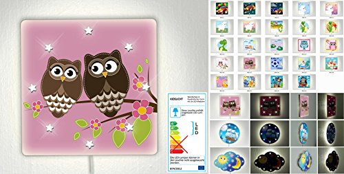 Preisvergleich Produktbild Kinder Wandlampe, Schlummerlampe mit LED Beleuchtung, 24 Kindermotiven (019-2)