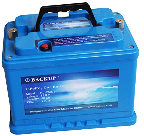 Backup 1250750 Lithium-Eisenphosphat (LiFePo4) Autobatterie, 50 AH, 750 A CCA, 640 Wh, 10 Jahre Lebensdauer.