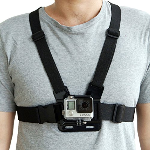 Brustgurt Halterung fur GoPro von CamKix / Einstellbarer Brustgurt, Kompatibel mit GoPro Hero5, Hero4, Hero3 +, Hero3, Hero2, und Hero Kamera – Ebenfalls im Lieferumfang enthalten 1x J-Haken, 1x Stativschraube, 1x CamKix Kordelzugtasche (Schwartz) … - 6