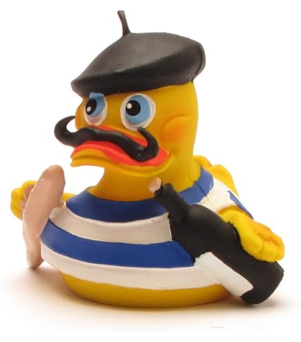Duckshop Canard De Bain Couineur Jaune – 7,5 Cm, En Vinyle, Cadeau Pour Fête, Bain, Baby Shower (ne Flotte Pas Droit)