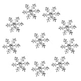 Muy bonito y brillante 10pcs Botones de Cristal Copo Nieve Costura Pelo Decoración Artesanía para Regalo Navidad Bricolaje Blanco 14 mm
