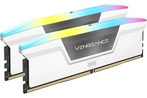 CORSAIR VENGEANCE RGB DDR5 RAM 64GB (2x32GB) 6400MHz CL32 Intel XMP iCUE Compatible Computer Memory - White (CMH64GX5M2B6400C32W)