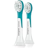 Philips Sonicare HX6032/33 Pack da 2 Testine di Ricambio For Kids Mini per Spazzolino Elettrico Sonico, Per Bambini dai 3 ai 