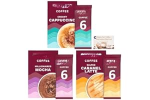 CC1ST CUSTOMERS COME 1ST Costa Coffee Delights Collection - Salted Caramel Latte, Creamy Cappuccino, Millionaires Mocha (18 Sachets Total)