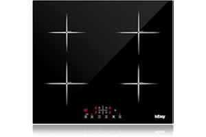 ISEASY Piastra a Induzione, Piano cottura a induzione (4 Fuochi - 6800W)