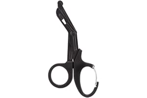 VGEBY Nożyczki ratunkowe, przenośne wielofunkcyjne narzędzie stali nierdzewnej, taktyczne, grube, medyczne, ratownicze, nożyczki do bandażowania urazów na zewnątrz (czarne)