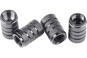 Marcraft Gun Metal Grey Pattern Tyre Wheel Alloy Valve Caps Dust Caps (4 Pack) Universal for Cars, SUVs, Bicycles, Motorcycles, Trucks | Rubber Airtight Seal | Aluminium Alloy | Screw-On