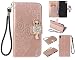 Produktbild Sony Xperia XA1 Ultra PU Leder Hülle, Xperia XA1 Ultra Leather Case, Sony Xperia XA1 Ultra Flip Case Cover, Spiritsun Sleeve Handytasche Schutz Etui Schale Farbe Muster Wallet Design Backcover Bookstyle mit Standfunktion Karteneinschub und Magnetverschluß Pour Karte Slots Hülle Ledertasche Schutzhülle für Sony Xperia XA1 Ultra(6.0 Zoll)-Rosengold