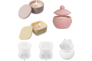 YRIHJIXQ 3pezzi Stampi per Resina Epossidica Stampi in Silicone per Gesso Stampo per Barattoli di Candele