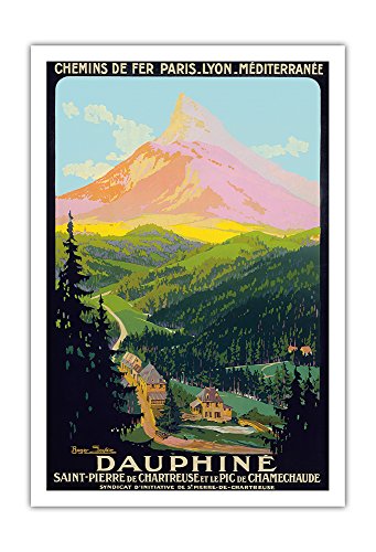 Pacifica Island Art Dauphiné, France - Saint-Pierre De Chartreuse - Chemins De Fer De Paris-Lyon-Méditerranée (PLM) - Affiche Voyage de Roger Soubie c.1950s - Fine Art Print 76 x 112 cm
