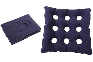 SALMUE Air Cushion Inflatable Seat, Air Cell Cushion Anti Decubitus Wheelchair Seat Air Cushion Mattress with 9 Holes Breathable & PVC,Self-inflating Cushion for Longer Sitting Car/Office Wheelchair (480)